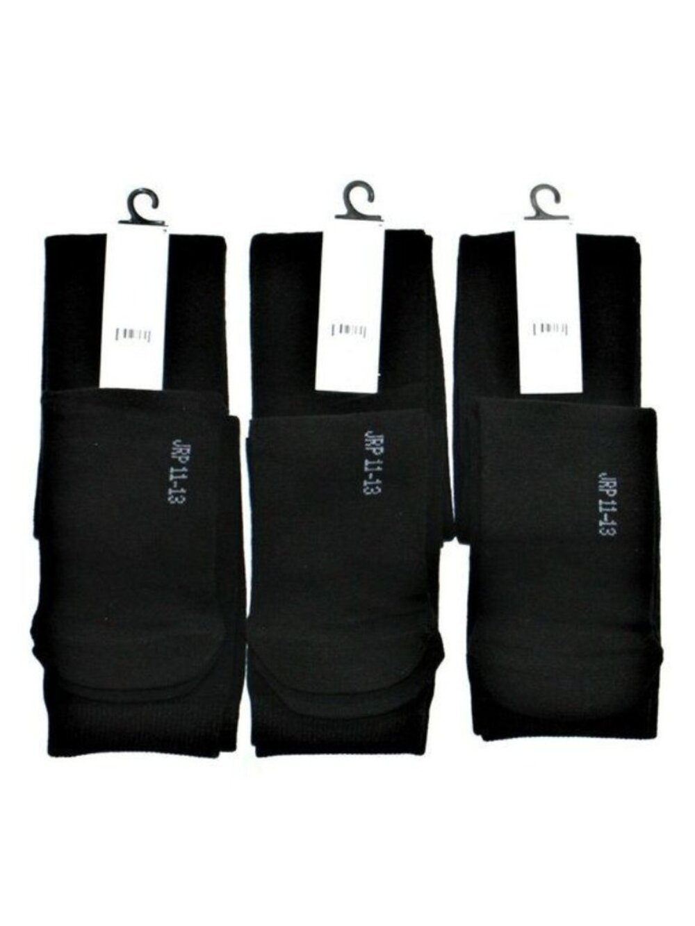 JRP Men's Knee Length Flat Extra Soft Cotton Knit Dress Socks 3 Pack Black